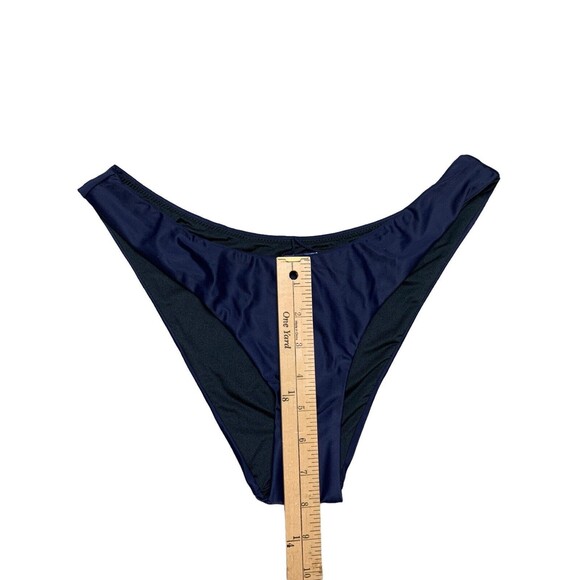 New! J.Crew Bikini Bottom Women’s Small Curved Waist Cheeky Navy Blue BC125 - Picture 4 of 7